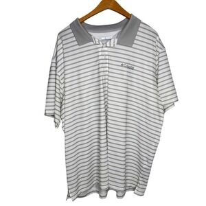 Columbia Men's XXL Omni-Wick Gray Striped Golf Polo Shirt Performance Mesh